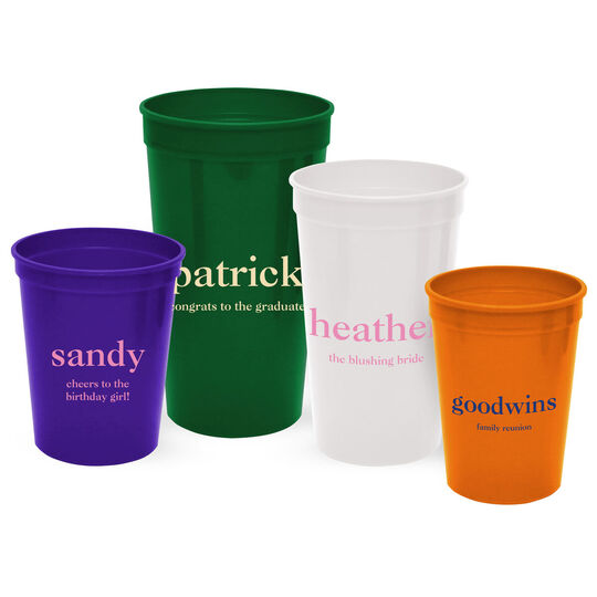 Design Your Own Big Name with Text Stadium Cups